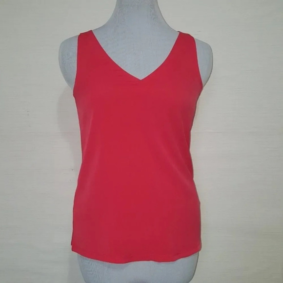 WAREHOUSE DEFINITIVES | Red V Neck Tank Top - Picture 4 of 4